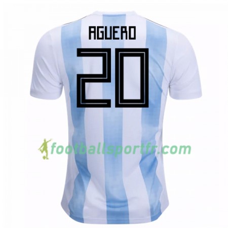 Tenue Argentine Kun Aguero 20 Domicile Coupe du monde 2018 Maillot de Foot